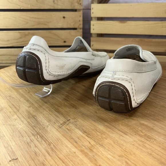 Rockport Women’s Light beige Leather Driving Moccasins Slip On Washable Size 9 W - Picture 2 of 7